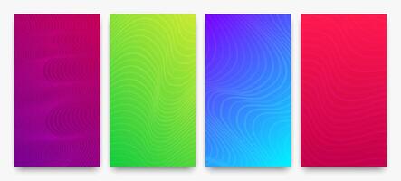 Modern colorful gradient background with wave lines vector