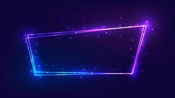 Neon double frame with shining effects vector