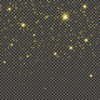 Gold glittering dust on a gray background. Dust with gold glitter effect and empty space for your text. illustration vector