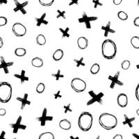 Seamless pattern with hand drawn cross and circle shapes vector