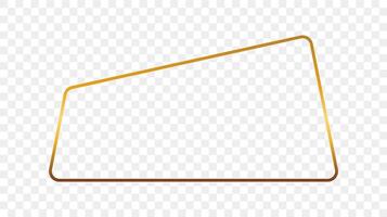 oro brillante redondeado trapezoide forma marco vector