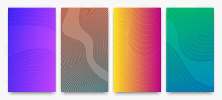 Modern colorful gradient background with wave lines vector