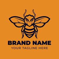Bee honey vintage logo vector