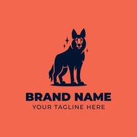 German Shepherd Alsatian dog standing logo vector