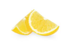 Slices of lemon isolated on white background photo