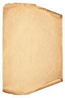 old paper texture background, isolated scroll faded from time. photo