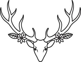 Deer head with horns design, Animal zoo life nature and fauna theme illustration vector