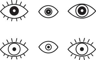 Eye icon set. illustration in white backgound vector