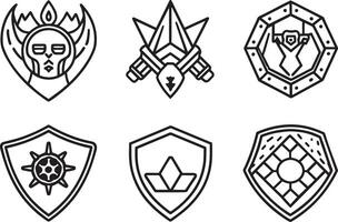 Warrior icons set. Outline illustration of warrior icons for web vector