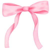 Pink coquette ribbon bow clipart, Aesthetic watercolor illustration. png