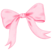 Pink coquette ribbon bow clipart, Aesthetic watercolor illustration. png