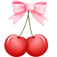 rosa kokett körsbär rosett ClipArt, hand dragen vattenfärg illustration. png