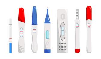 Pregnancy or ovulation positive and negative test. Pregnant result. Checking pregnancy test vector