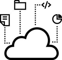 almacenamiento datos icono símbolo imagen para base de datos ilustración vector