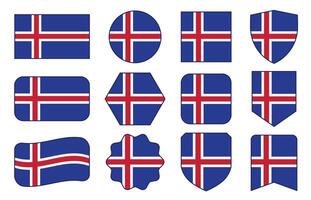 Flag of Norway in modern abstract shapes, waving, badge, design template vector