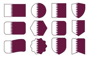 Flag of Bahrain in modern abstract shapes, waving, badge, design template vector