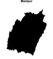 Manipur state blank outline map vector