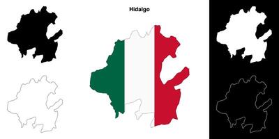 Hidalgo state outline map set vector