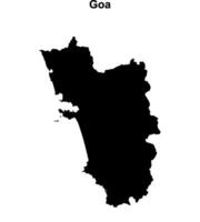 Goa state blank outline map vector