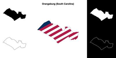 Orangeburg County, South Carolina outline map set vector