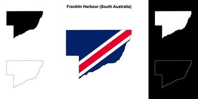 Franklin Harbour blank outline map set vector