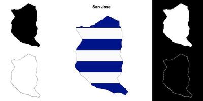 San Jose department outline map set vector