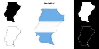 Santa Cruz province outline map set vector