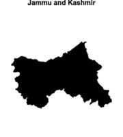 Jammu and Kashmir state blank outline map vector