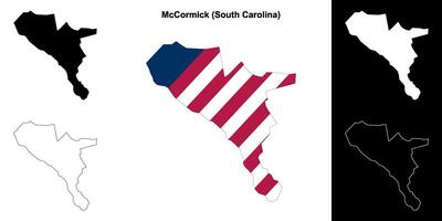 McCormick County, South Carolina outline map set vector