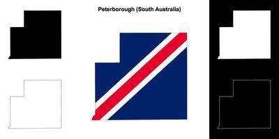 Peterborough blank outline map set vector