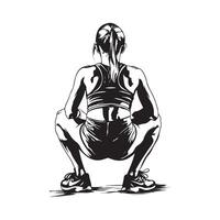 Squat Exercise Stock Illustrations on white background vector