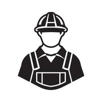 Worker with helmet logo image on white background vector