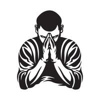 Man Praying Design Art, Icons, and Graphics vector