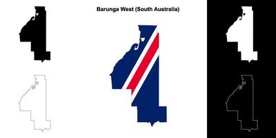 Barunga West blank outline map set vector