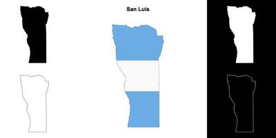 San Luis province outline map set vector