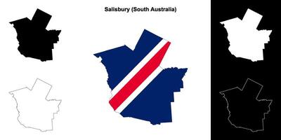 Salisbury blank outline map set vector