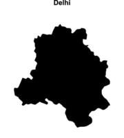 Delhi state blank outline map vector