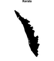 Kerala state blank outline map vector