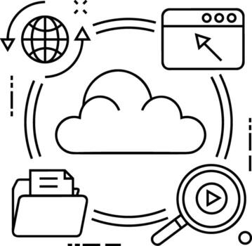 almacenamiento datos icono símbolo imagen para base de datos ilustración vector