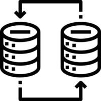 almacenamiento datos icono símbolo imagen para base de datos ilustración vector