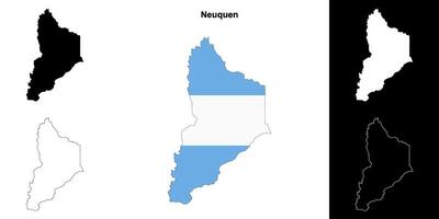 Neuquen province outline map set vector