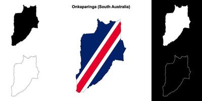 Onkaparinga blank outline map set vector