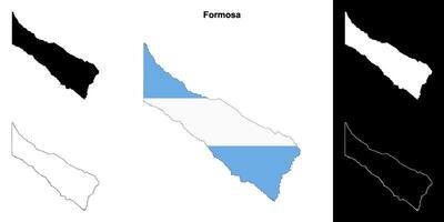 Formosa province outline map set vector