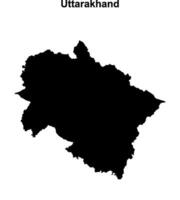 Uttarakhand state blank outline map vector