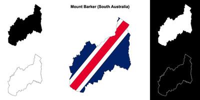 Mount Barker blank outline map set vector