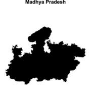 madhya Pradesh estado blanco contorno mapa vector