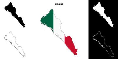 sinaloa estado contorno mapa conjunto vector