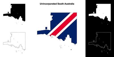 Unincorporated South Australia blank outline map set vector