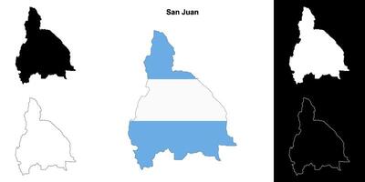 San Juan province outline map set vector