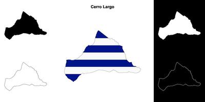 Cerro Largo department outline map set vector